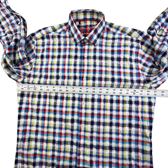 Lansky Bros Shirt Men's Small Colorful Plaid Flip Cuff Elvis The King Memphis - Picture 11 of 13